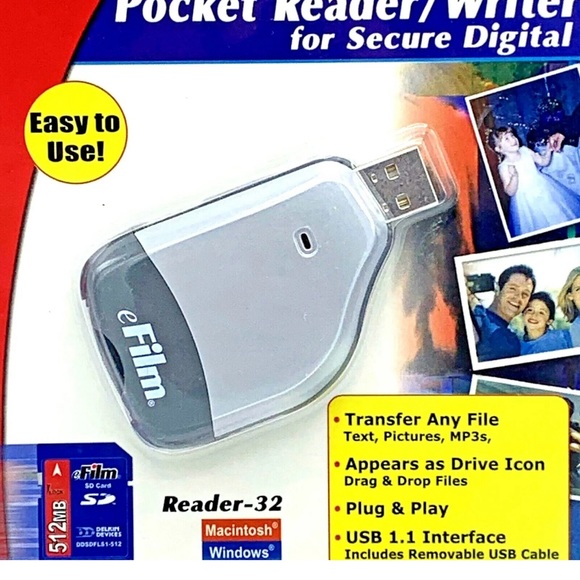Delkin Devices eFilm Pocket Reader Writer for Secure Digital Memory Stick NEW - Picture 4 of 8